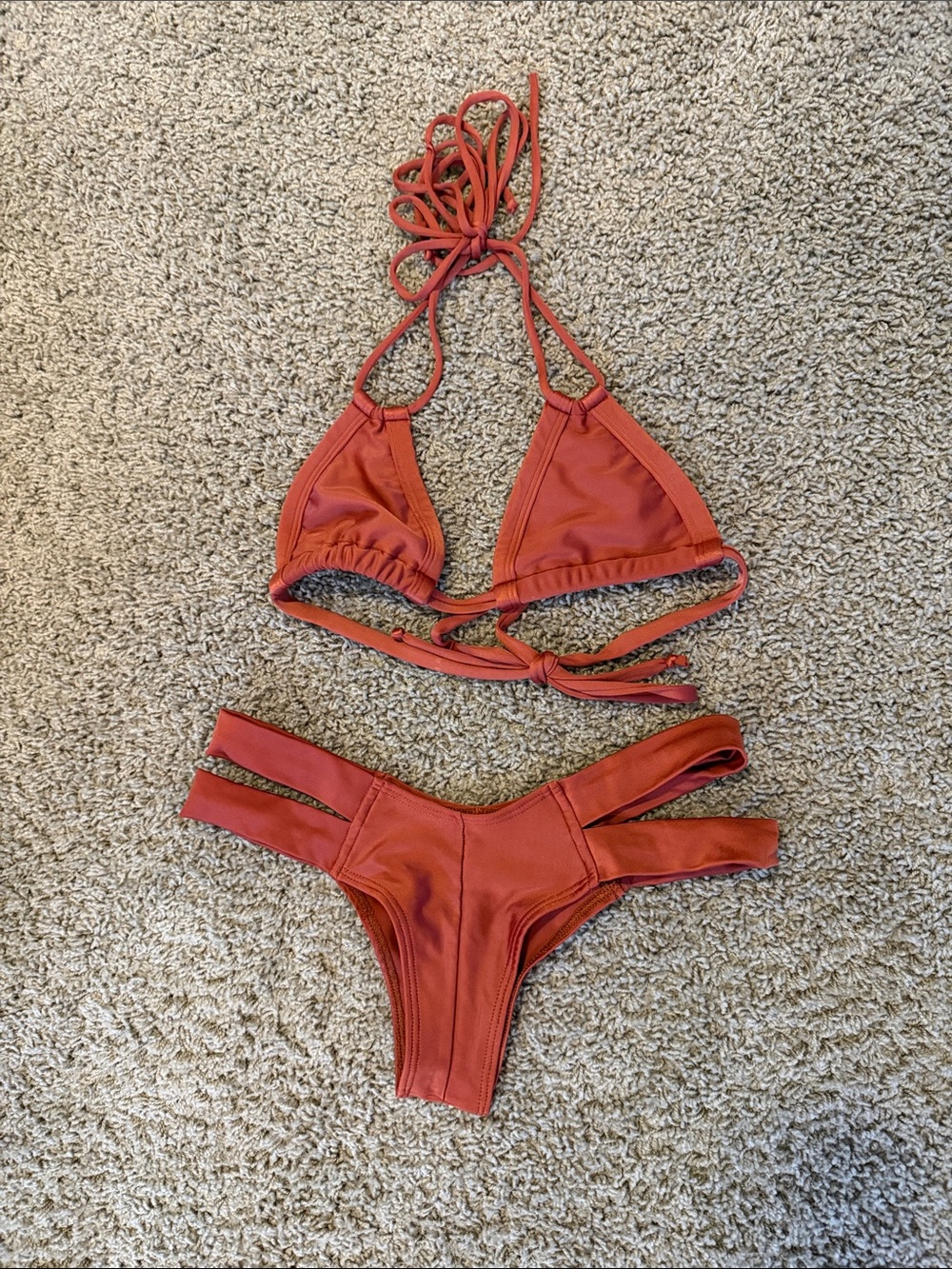 Montce Rust Strappy Triangle Bikini Set - Picture 1 of 6